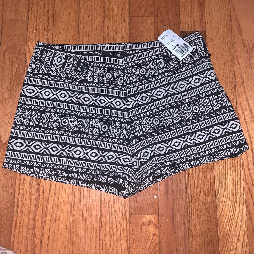 Forever 21 Black and White Patterned Shorts